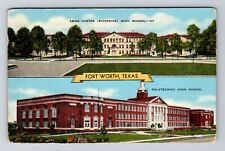 Fort Worth TX-Texas, Amon Carter High School Vintage c1949 Souvenir Postcard picture