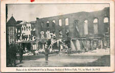 VT, BELLOWS FALLS - Ruins of the $250,000 fire Mar 26, 1912 postcard - QC0022 picture