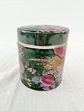 Antique Vintage Chinese Porcelain Famille Rose Hand-painted Canister Jar w/ Lid picture