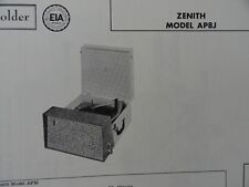 Original Sams Photofact Manual ZENITH AP8J (421) picture