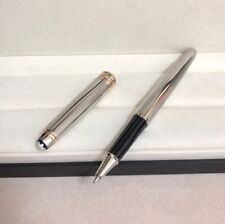 Luxury 164 Metal Series Grid Silver - Gold Clip 0.7mm Rollerball Pen No Box picture