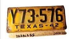 1942 Texas License 42  VINTAGE ANTIQUE CLASSIC  Y73 576 repaint ? picture