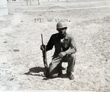 “I’ll Be There” VTG 50s PHOTO Handsome Soldier Man African American Captioned picture