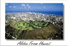 Honolulu Hawaii HI Aloha Punchbowl Crater Waikiki Beach Diamond Head Postcard picture