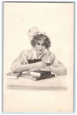 Fergus Falls Minnesota MN Postcard School Girl Curly Hair 1912 Posted Antique picture