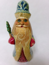 Carved Wooden Russian Santa Claus - Hand Painted - 4