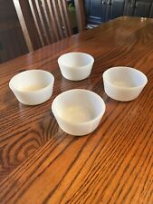 Vintage Fire King Anchor Hocking Custard Cup Milk Glass Bowl White set of 4 picture