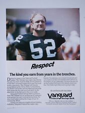 Mike Webster  Pittsburgh Steelers Vintage 1985 Vanguard Bank Original Print Ad picture