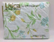 Vintage Utica Queen Fitted Sheet, Percale, 60x80, NEW, Versailles, J.P. Stevens picture