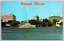 Orlando FL-Florida, Centennial Fountain, Lake Eola, Antique Vintage Postcard picture