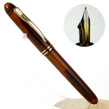 Kanwrite desire 3-in-1 amber translucent fountain pen full flex dualtone F nib  picture