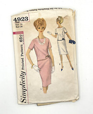 Simplicity 4923 Two Piece Dress Set Round Neck Button Back Scallop Edge Bust 34 picture