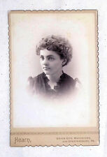 1880s 1890s Victorian Women With Curly Hair Hairstyle Cabinet Card Union City PA picture
