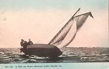 1916 Picture Postcard ~ Sailing On West Okaboji Lake. Okaboji, Iowa. #-4269 picture