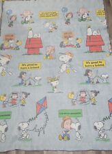 Vtg Chatham 1960s PEANUTS Snoopy Charlie Brown Blanket Friends Woodstock Rare picture