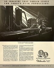 Magazine Print Ad Vintage 1942 Milwaukee Machine Tools Kearney & Trecker Milling picture