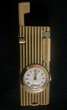 Vintage Cygnus Lift Arm Table Gold Tone Lighter With Watch picture
