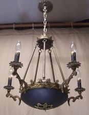 Vtg French Empire Chandelier Brass Spanish Beautiful MCM Light Fixture USA #T52 picture