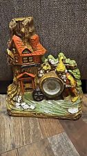 VINTAGE NARCO GERMANY CERAMIC GNOME W/ HOUSE CLOCK~ Does NOT Work picture