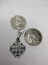 Beautiful Blessed Sterling Silver Jerusalem Cross Pendant picture