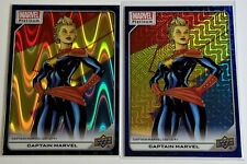 2023 UD Marvel Platinum Teal /799 and /499 Blue Traxx Captain Marvel picture