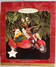 Hallmark Keepsake Magic MOTORCYCLE CHUMS Lighted Christmas Ornament 1997 Santa picture