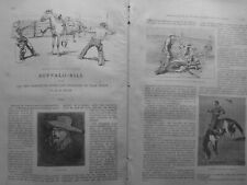 1889 Buffalo Bill Wild West Cow Boy Prairie Chasseur 4 Newspapers Antique picture