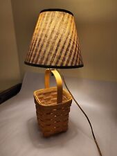 Vintage 1996 Longaberger Handle Handwoven Basket Electric Table Lamp picture