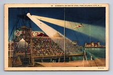 Acrobats Divers on End of Steel Pier Atlantic City New Jersey Postcard c1938 picture