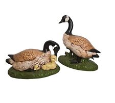 Vintage Atlantic Mold Ceramic Canadian Goose Geese w Goslings Figures MCM Farm picture