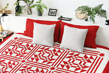 Red & White Young Man's Fancy FINISHED QUILT Graphic Beauty picture