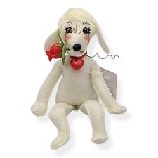 NEW Annalee White Dog Puppy Red Rose in Mouth Love Valentines 6