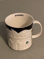 Starbucks SYDNEY Australia Relief Black White Mug 16oz Mint Condition No Tag picture