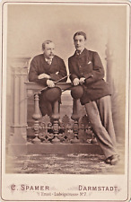 CABINET CARD TWO MEN, C SPAMER DARMSTADT GERMANY picture