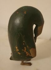 Mid 20th Century Antique Green Wood With Brass Pigeon Figurine  picture