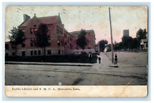 1908 Public Library and Y.M.C.A. Muscatine Iowa IA Antique Posted Postcard picture