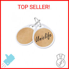 Uniclife 1.5 Inch Tough Plastic Key Tags Sturdy Round White Item Identifiers wit picture