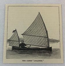 1886 magazine engraving~ THE CANOE - ATLANTIS picture
