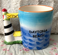 VINTAGE UNIQUE RARE DAYTONA BEACH FLORIDA LIGHTHOUSE FOR HANDLE COFFEE MUG CUP picture