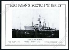 1915 Royal Navy cruiser enemy liner ship Buchanan's B&W Scotch whisky BIG ad picture