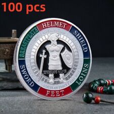 100PC Put On the Whole Armor Of God Commemorative Coin Challenge Coins Silver picture