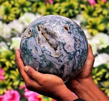Huge & Large 19 CM Natural Druzy Green Moss Agate Healing Power Aura Sphere Ball picture