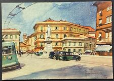 Piazza Cavour Livorno Italy Vintage Art Postcard Unposted picture