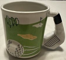 Golfing Ceramic Coffee Cup Mug with 3D Golf Ball and Club Handle 12 Oz picture