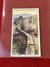 1930s Churchman “World Wonders Old & New” THE GREAT WALL Tobacco Card #14  G-VG picture