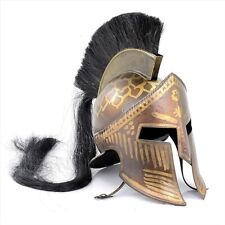 Antique Brown Medieval Era Warrior Helmet | 300 Spartan Crusader Knight Helmet picture