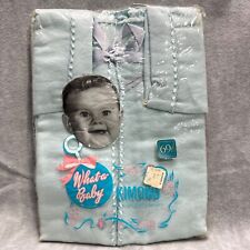 What a Baby Vint Blue Flanette Kimono Infant Nightwear in Org Packing McCrory picture