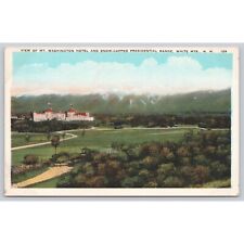 Postcard View of Mt Washington Hotel Snow Capped Presidential Range White Mts NH picture
