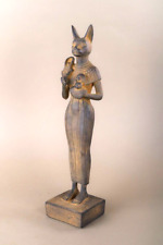 Egyptian Antiquities Statue of God Bastet cat Protector of Women at Pharaohs BC picture