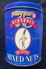 1991 Planters Mr Peanuts 75th Birthday Mixed Nuts Collector Tin picture